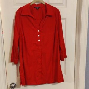Zac & Rachel Vibrant Red Button-Down Shirt